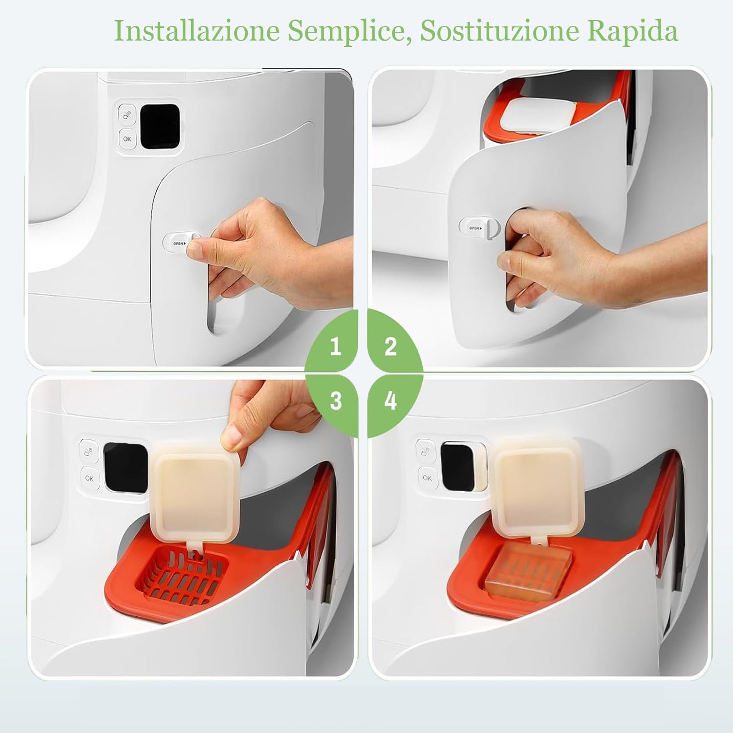 BUNMO 6 pezzi N50 2.0 Deodorante per Toilette per Gatti Autopulente, Compatibile con Pura Max/Pura Max 2/Max Pro,Eliminatore di Adori per Lettiere di Gatti, Alta Sicurezza, Profumo a Lunga Durata