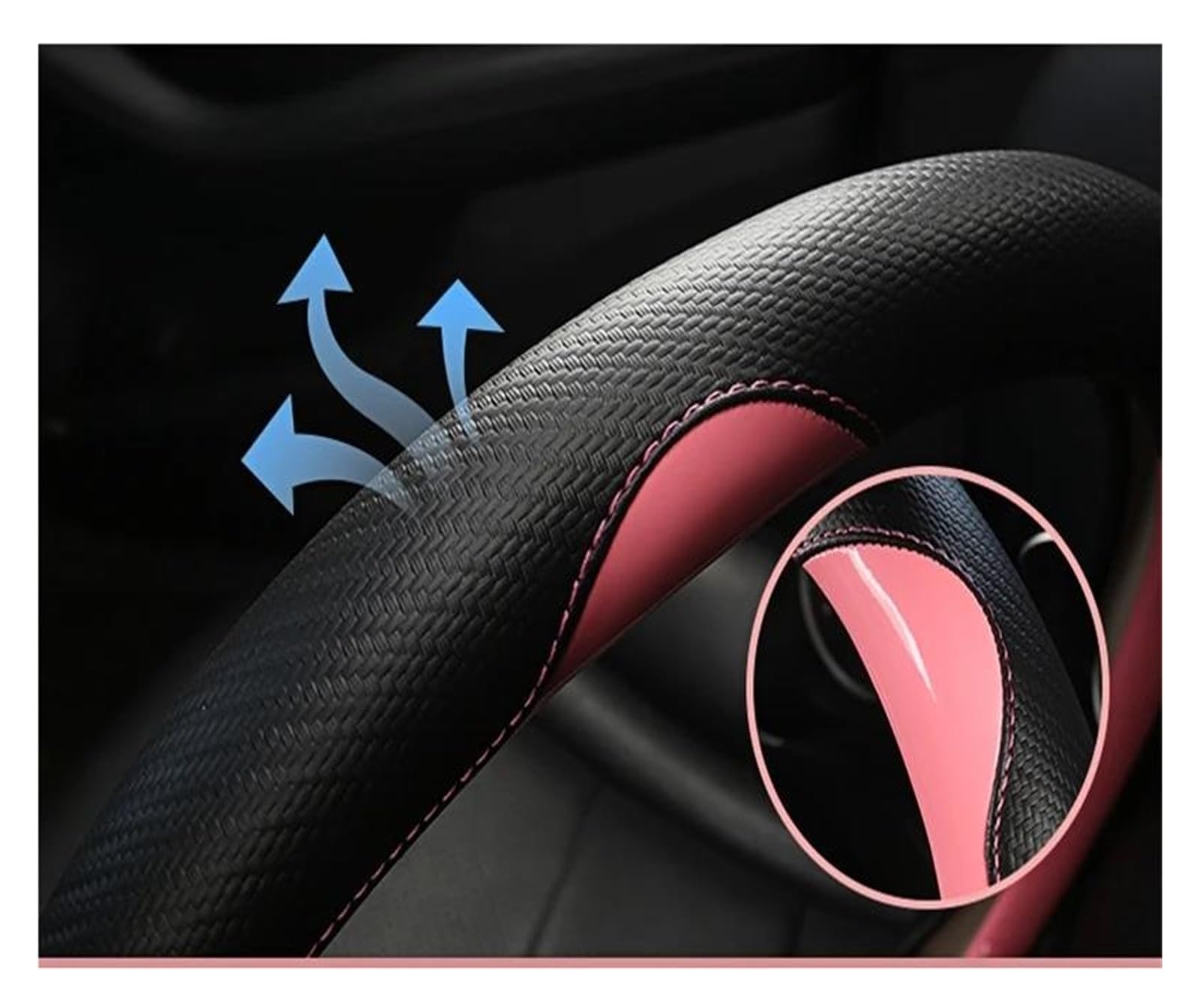 Skórzany pokrowiec na kierownicę samochodową 38 cm, akcesoria samochodowe do Kia Seltos, Soul, Rio 3, 4, 5, K3, K5 (2022), biały pokrowiec na kierownicę
