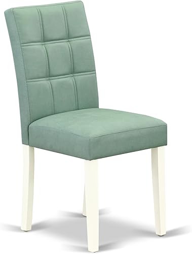 Miniatura 7 de East West Furniture DLAS3-WHI-43 - Juego de comedor moderno de 3 piezas que contiene una mesa de comedor de madera y 2 sillas de mediados de siglo