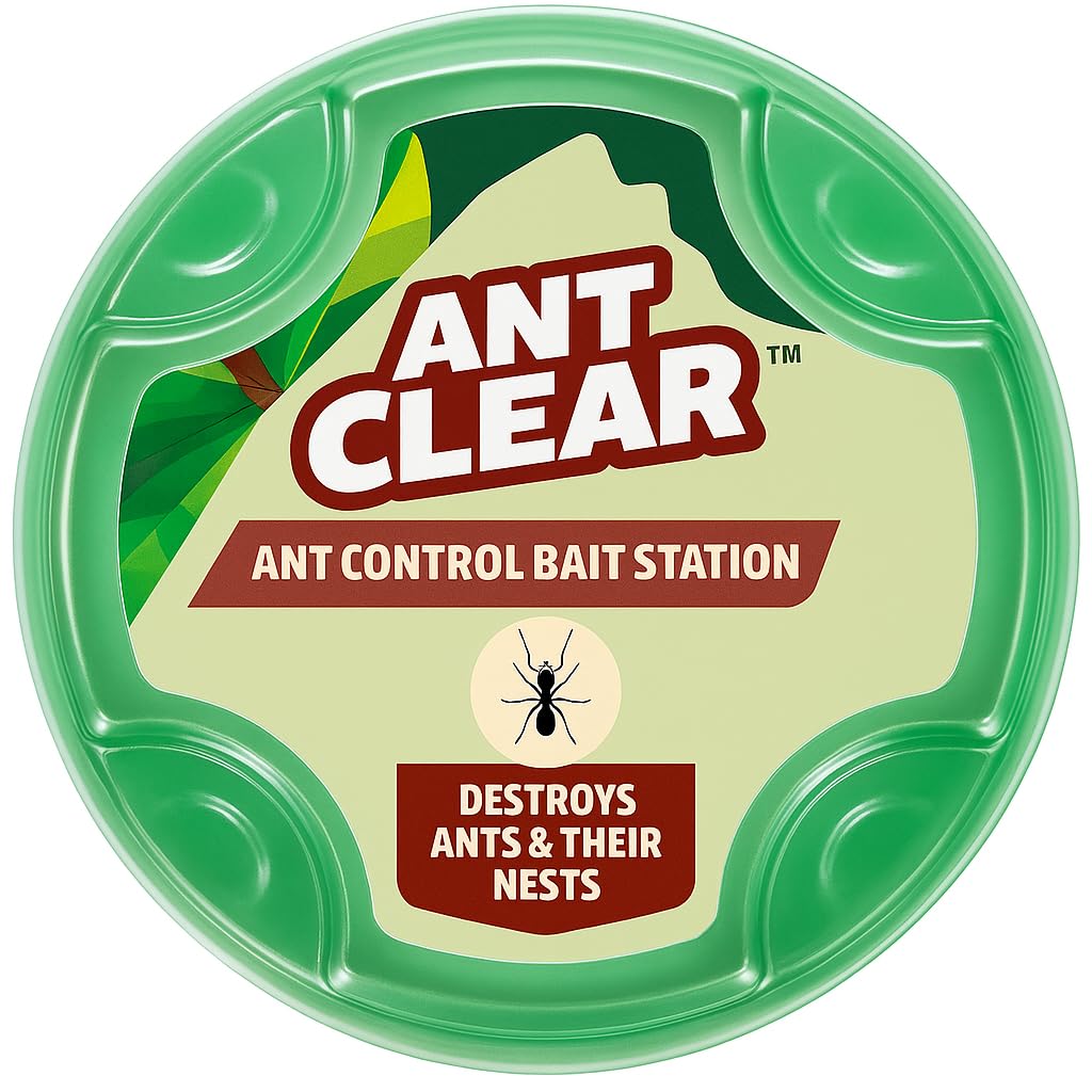 AntClear Home Defence Ant Stop! Bait Stations | 2pk Indoor & Outdoor Ant Killer Traps | Destroys Ants & Their Nests | Powerful Colony Control | For Kitchen, Garden, Home | No Mess | Easy to Use