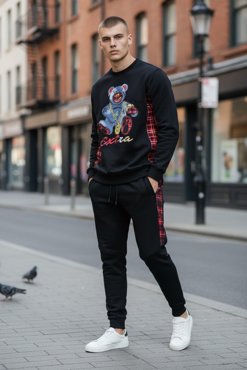 SCREENSHOT APPLIQUE F11966 Premium Fleece Streetwear Chenille EMB Crew Neck Sweatshirt - Classic Fit - Image 2