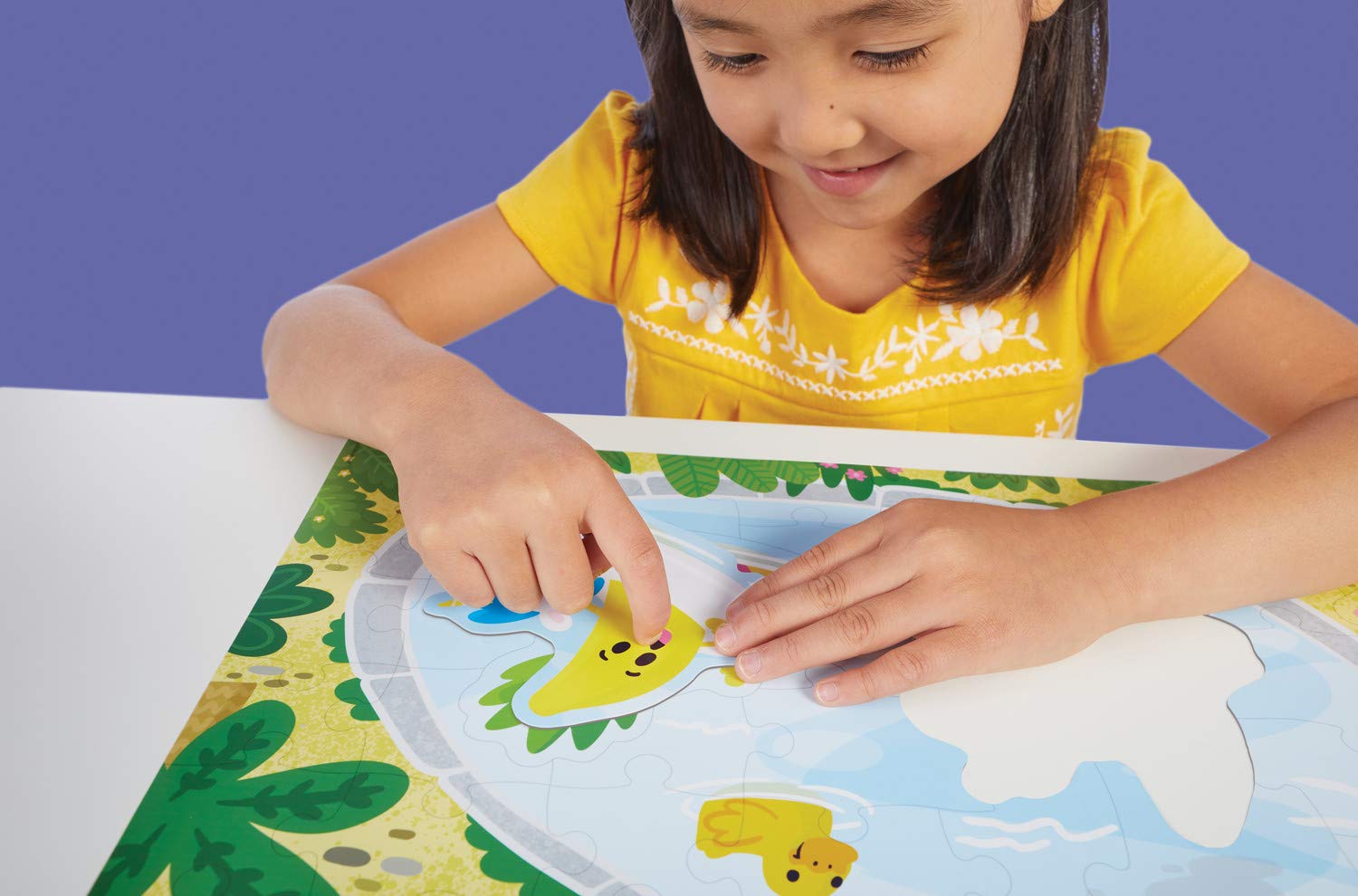 Peaceable Kingdom Scratch & Sniff Puzzles - Fruity Pool Party - 77pc Sensory Puzzle for Kids Ages 5 & up - Banana, Strawberry & Pineapple scents - Great for classrooms - Image 3