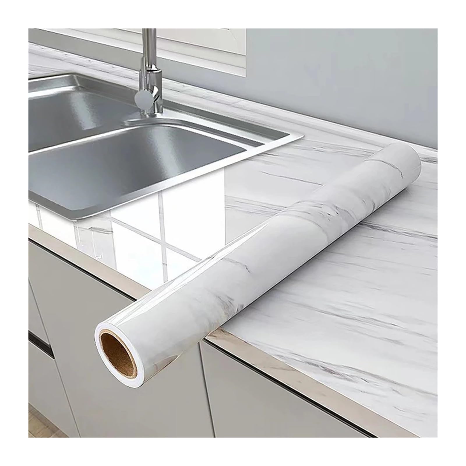 Foelanne Color4 Back Self Adhesive Wallpaper, Marble Contact Paper Self-Adhesive Kitchen Cabinet -Proof Multiple Sizes(,55Cm X 300Cm)