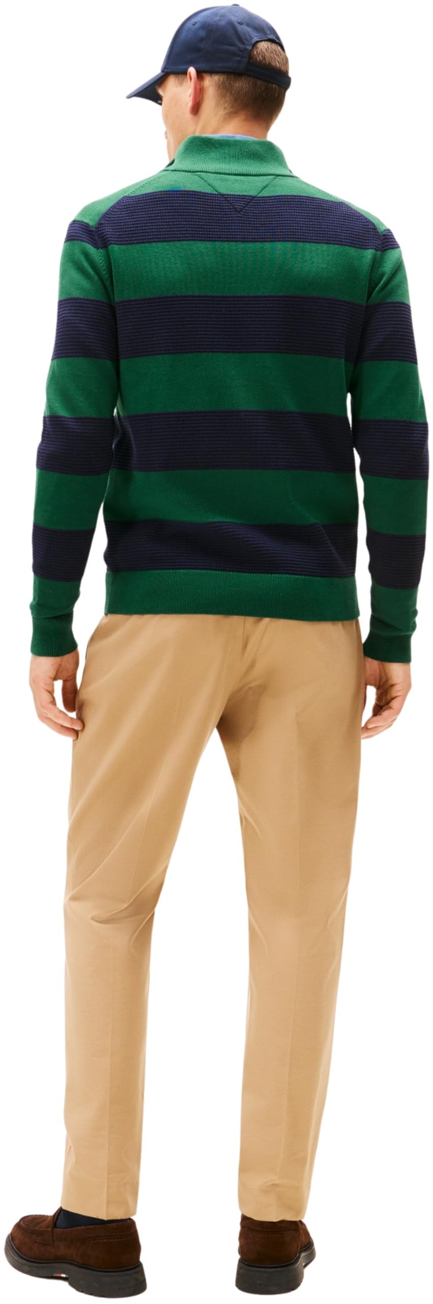 Tommy Hilfiger Uomo Pullover con Zip Cotton Zip Through con Colletto alla Coreana