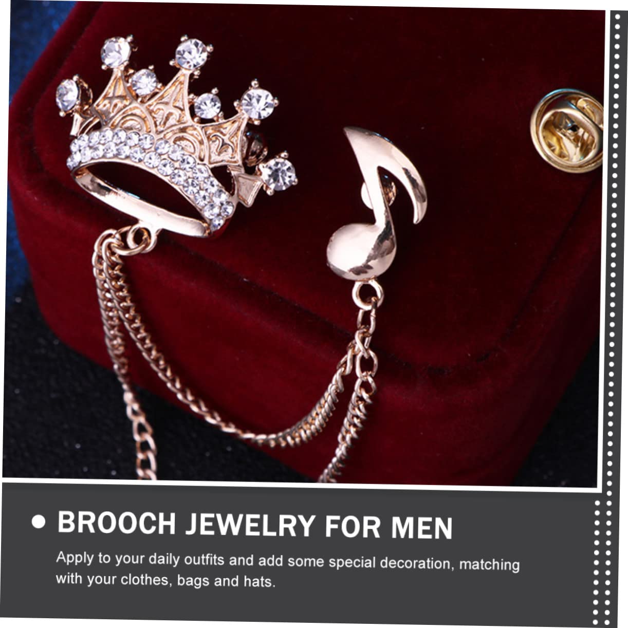 6 Pz spilla catena del collare di strass fermacravatta uomo elegant light arredamento accessori per uomo spille di note musicali abito corpetto emblema del partito Nota