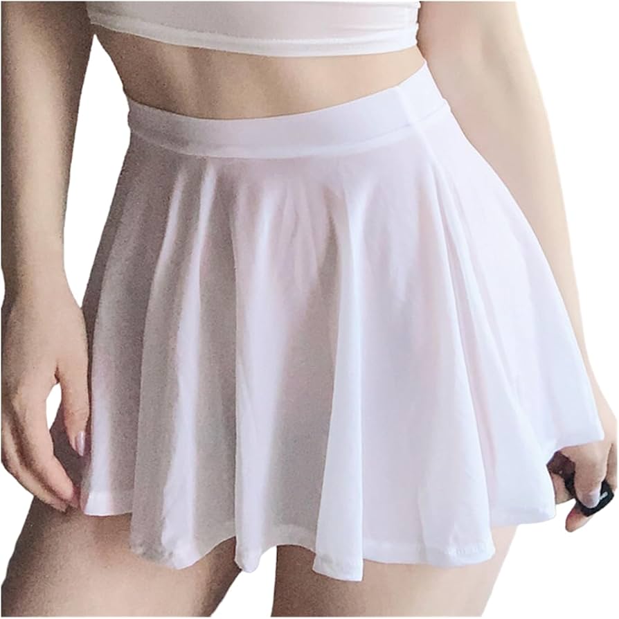 Amazon.co.jp: DDMMQS レディースシースルースカート、プリーツ