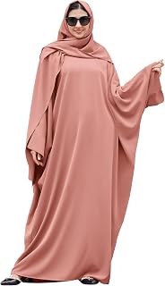 Muslim Dress for Women Abayas One-Piece Long Sleeve Pakistani Kaftan Robe Hijab Arabic Islamic Dubai Prayer Clothes