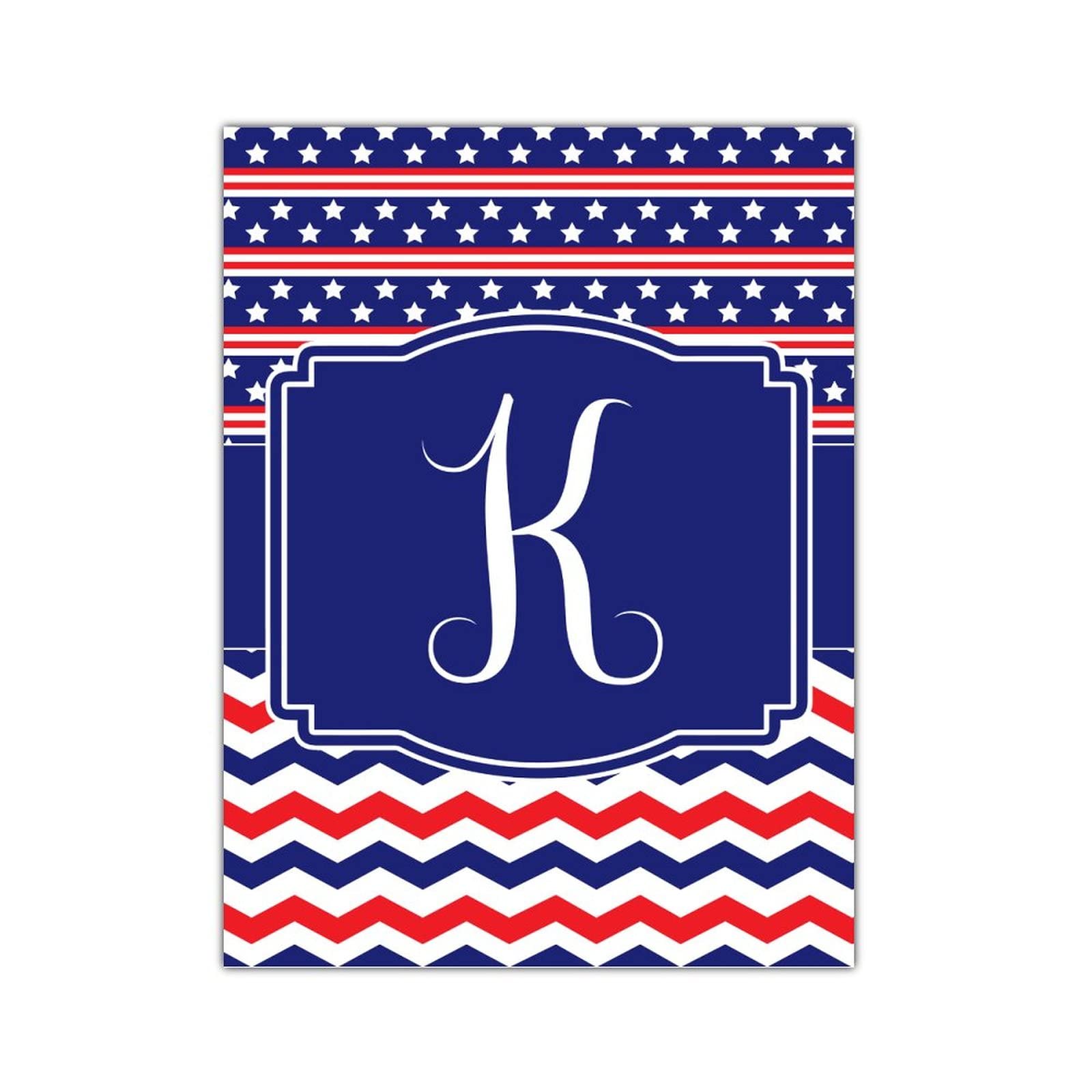 Décoration murale patriotique vintage en bois monogramme lettre K