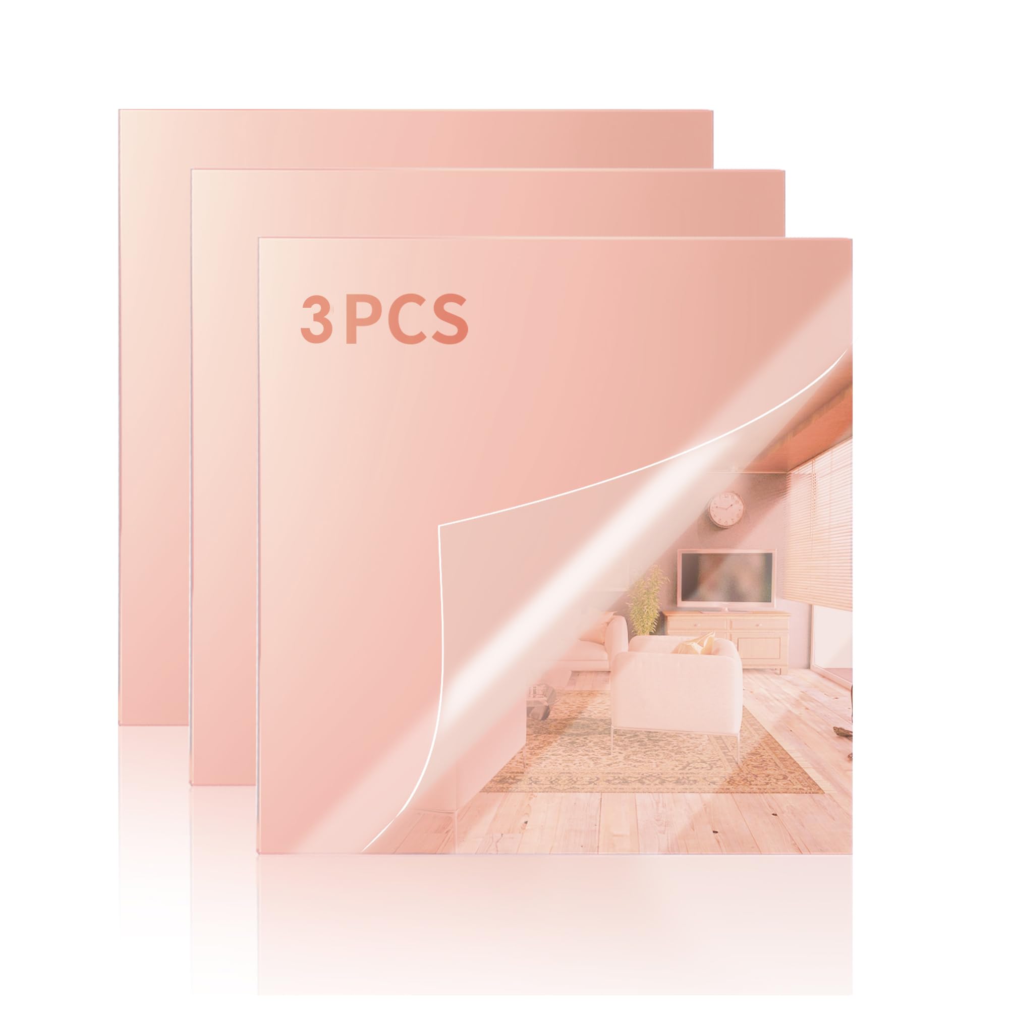 Rose Acrylic Sheets - 3 Pack, 12x16" -1