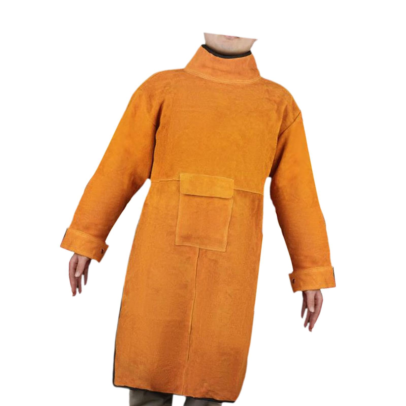 Veste de Soudeur, Tablier de Soudage à Manches Longues, Vêtement de Protection Ignifugé pour Soudeur et Charpentier/atelier, Longueur 105cm