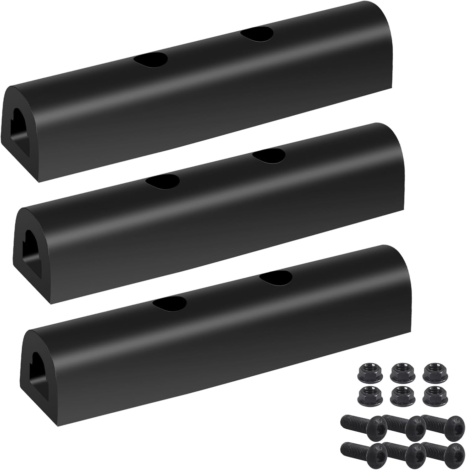 2090615-3 10-inch Universal Rubber Bumper Strips 3-Pack - Impact Pads for Trucks, Trailers, Loading and Unloading Docks, and Commercial Vehicles