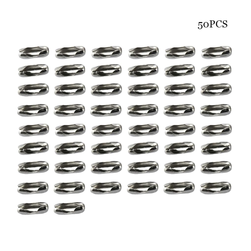 10 zestawów 50 sztuk kulkowych łańcuszków łączących zapięcie gładka średnica 4,5/5 mm ręcznie robione bransoletki akcesoria jubilerskie 5 mm, srebrne