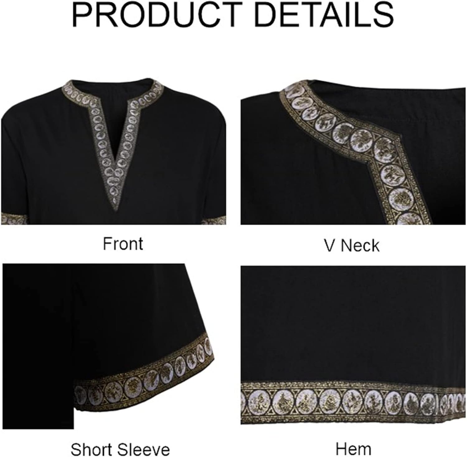 Mens Medieval Knight Tunic Renaissance Mercenary Scottish Costume Warrior LARP Halloween Tops - Image 3