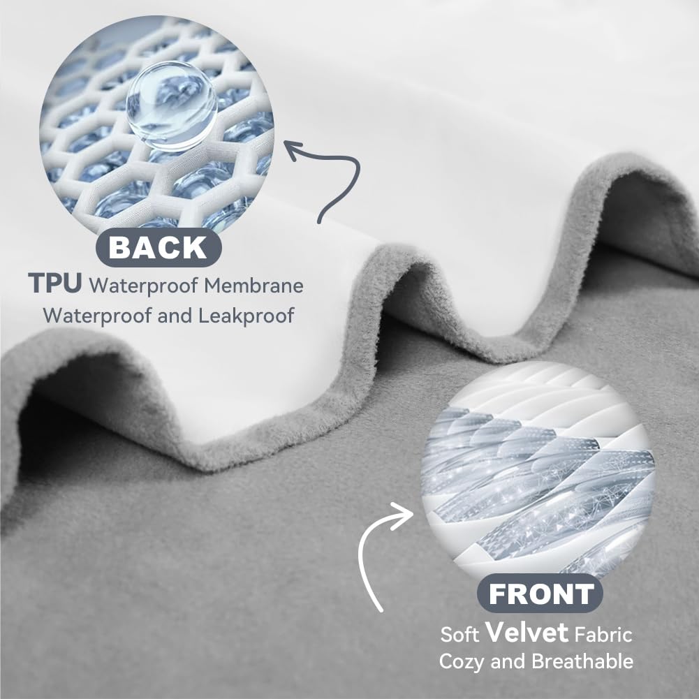DUJUIKE Waterproof Bed Cover, Velvet Waterproof Sheet Cover, Children's Mattress Protector, Quiet Mattress Cover - Image 4