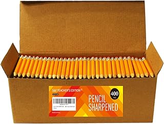 S & E TEACHER'S EDITION 400Pcs Half Pencils with Eraser Tops, Golf Pencil, Classroom, Pew - # 2 HB Pre-Sharpened Hexagon, Back to school, 400 Count Bulk Pack