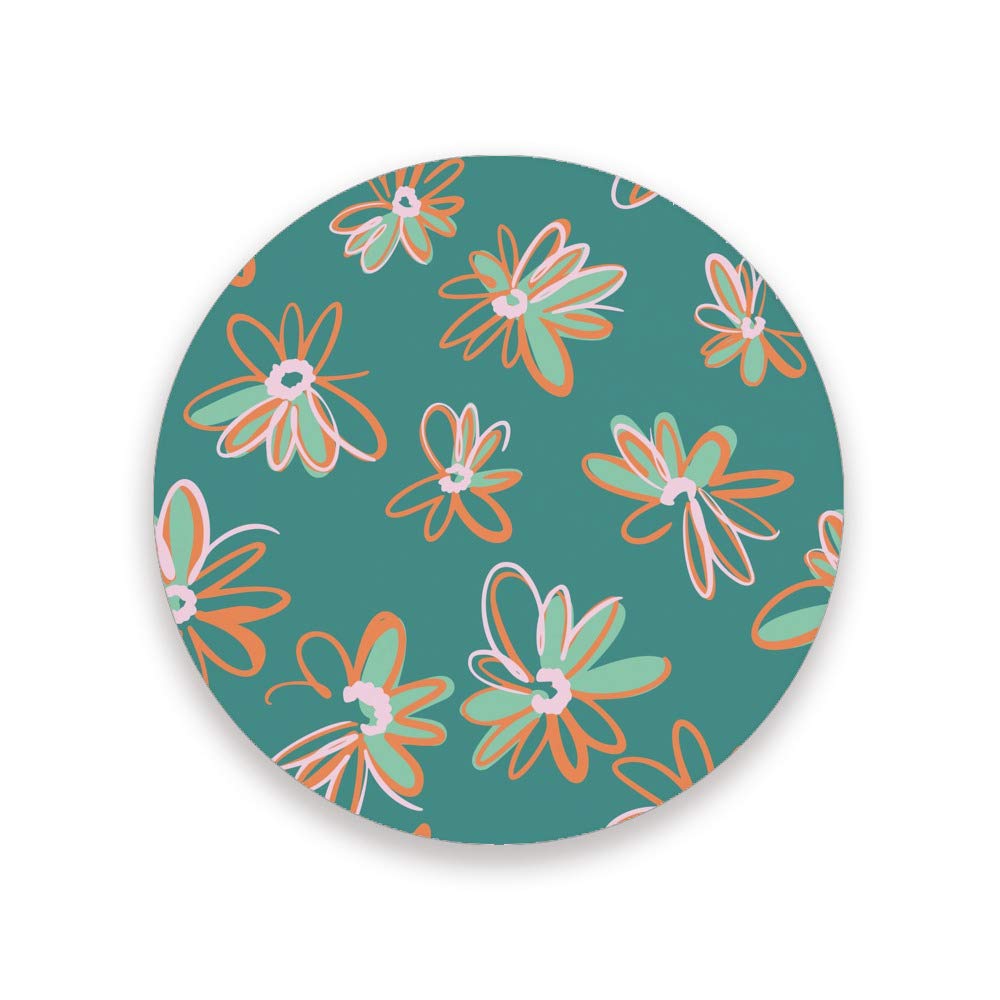 Dessous de verre en céramique verte marguerite CHEHONG lot de 4