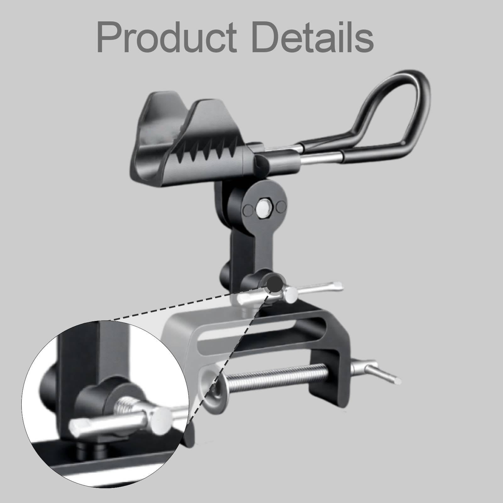 rockible 2 Pièces Dispositif de Support Canne à Pêche Bateau Aluminium Alliage Clamp Rotatif Réglable Installation Rapide Adapté pour Pêche en Plein Air