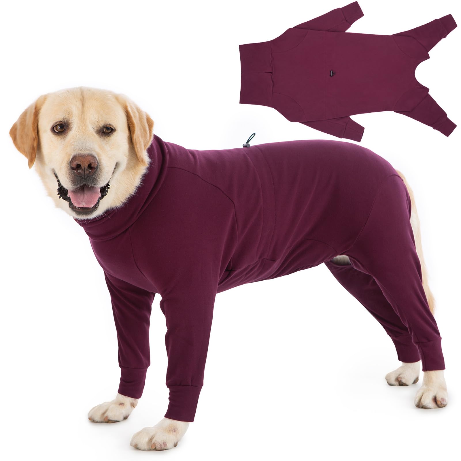 Cyponpy Warm Dog Fleece Jumper with Legs - Turtleneck Girls for Medium Large Dogs Winter Clothes Full Body Whippet Coat, Greyhound Coat