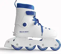 Patins em linha para mulheres e meninas - Lâminas de rolo de tamanho ajustável para mulheres adultas, revestimento rígido ABEC-7, azul Klein e branco