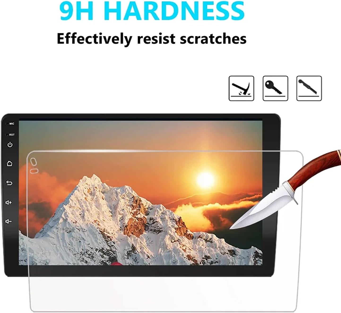 2PCS Tempered Glass Screen Protector for Double Din Android Car Radio Stereo Player Auto GPS Navigation 9 Inch High Definition Protective Film for Teyes Spro CC2 CC2L CC3 2K Head Unit (9 Inch)