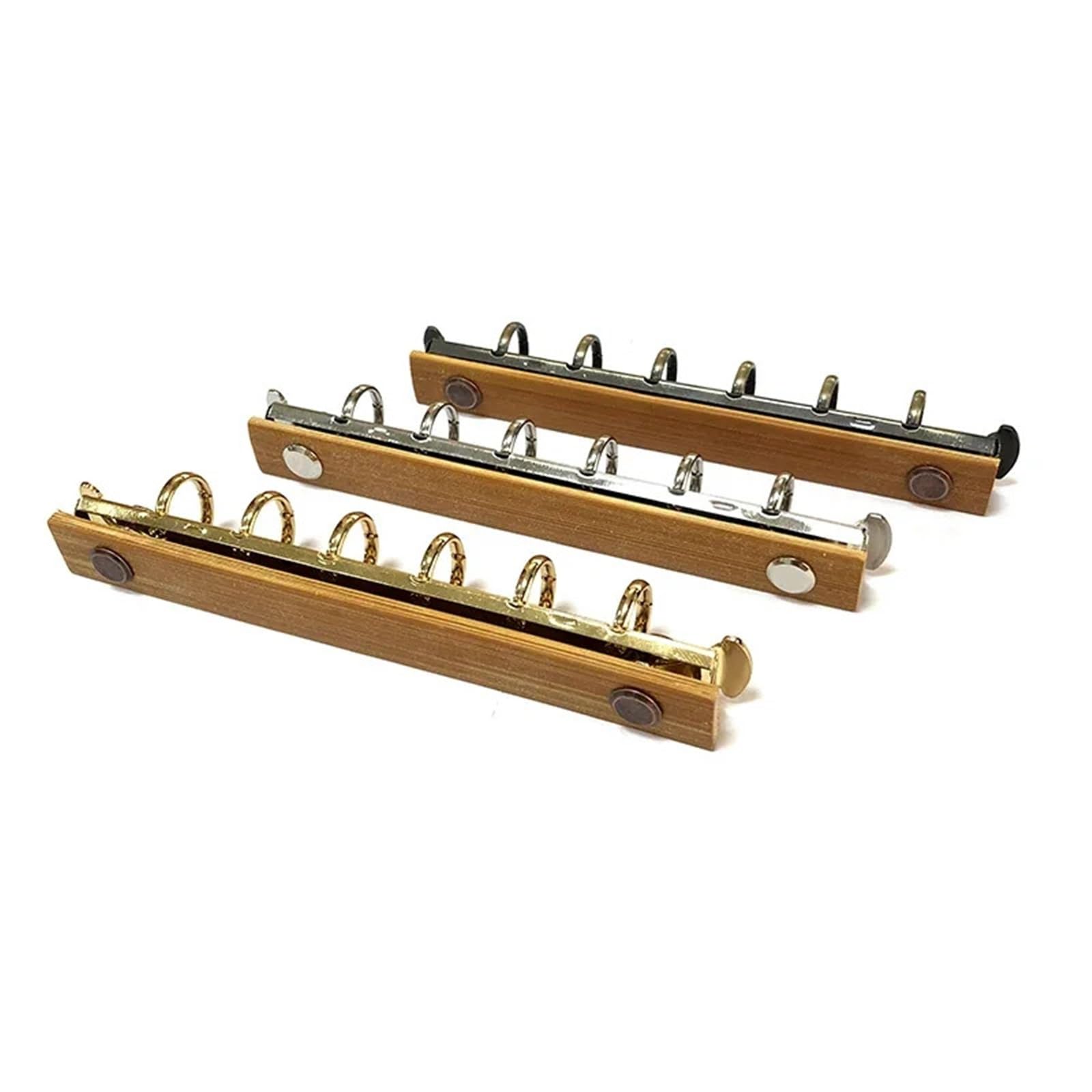 Raccoglitore ad anelli A5 Meccanismo raccoglitore 6 pezzi A7 Clip metalliche rimovibili for strisce di fogli sciolti con fori(Bronze)