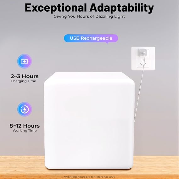 Rechargeable LED Cube Chair, 16 Colors Remote Conctrol Glow Furniture Stool Table with 4 Lighting Modes, LED Fun Seat Furniture Night Light for Home Outdoor Pool Bar Party Deco (16 inch)