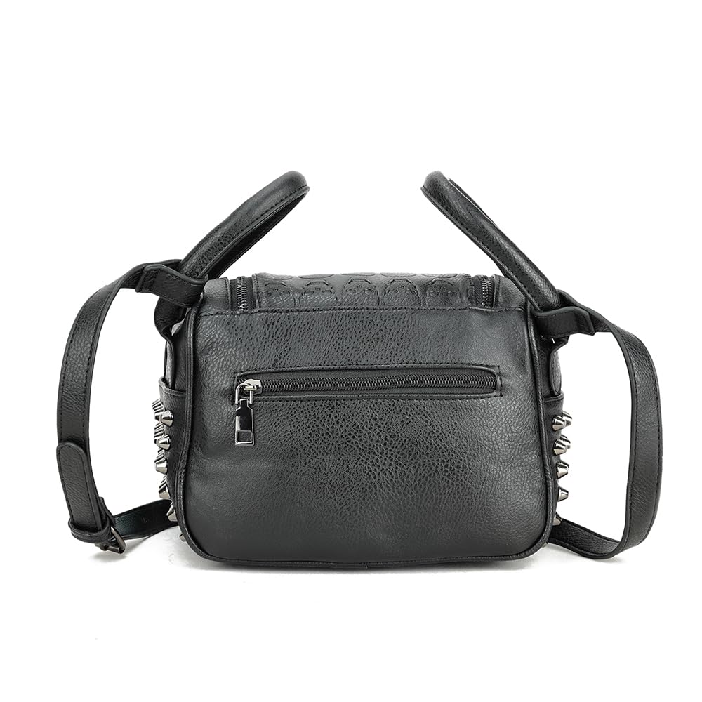 Bolso gótico y bolso de mano de piel sintética con remaches de calavera para mujer