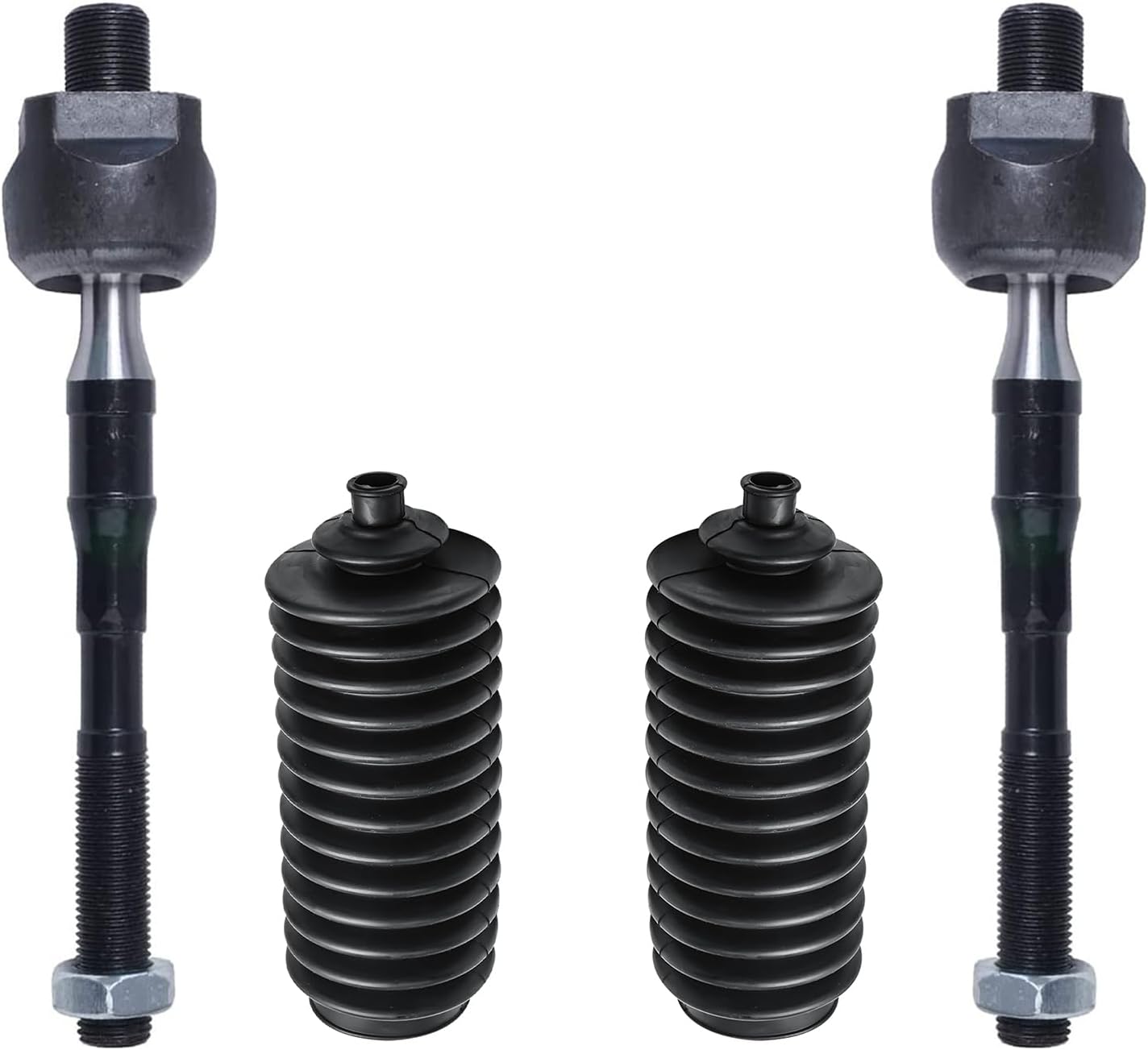 Detroit Axle - Front 4pc Suspension Kit for 06-10 Infiniti M35 M45, 2 Boots 2 Inner Tie Rod Ends 2006 2007 2008 2009 2010 Replacement
