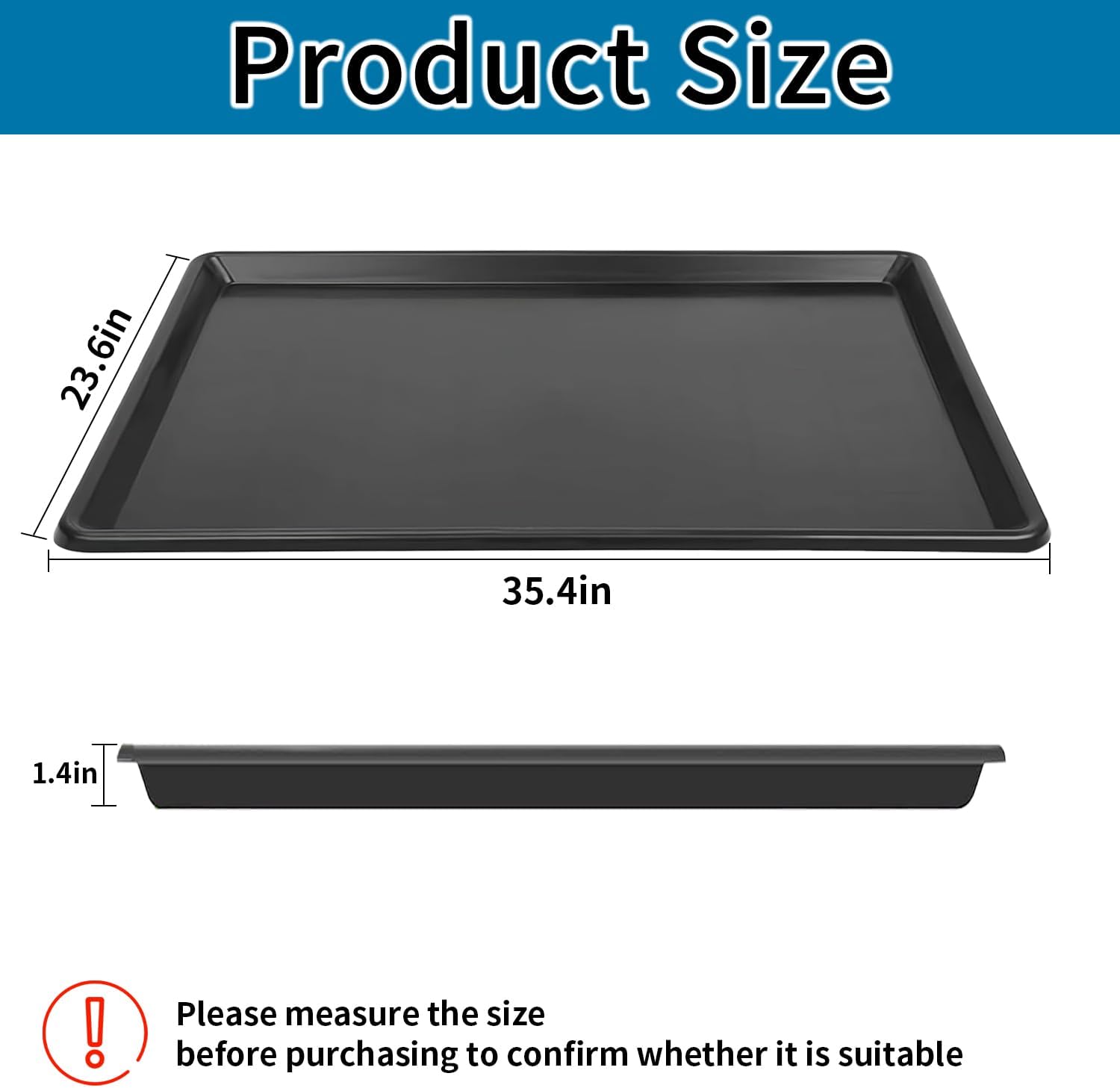 3 Pcs Extra Large Oil Drain Pan for Under Car - 35.4 x 24 x1.4 inches, Durable Plastic Auto Oil Change Drain Tray, Oil drip pan for Garage Floor, for Under-Vehicle Plastic Oil Drain Pan