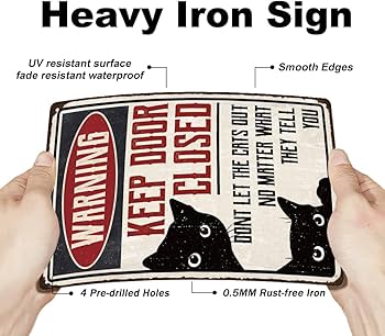 Amazon | SUPERDANT 黒猫リキの看板 アメリカン雑貨 ねこ金属標識