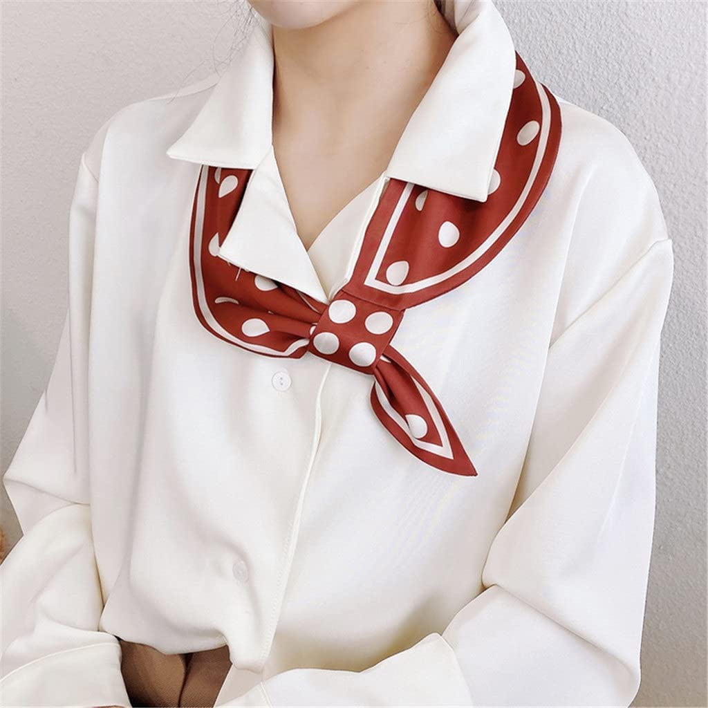Bufanda de Mujer Bufanda Cuadrada Estampado de Corbata de Pelo Pañuelo de Seda Satinada Pañuelo de Cabeza para Mujer Bufanda de Seda de Tira Larga pequeña (B 15 * 70CM)