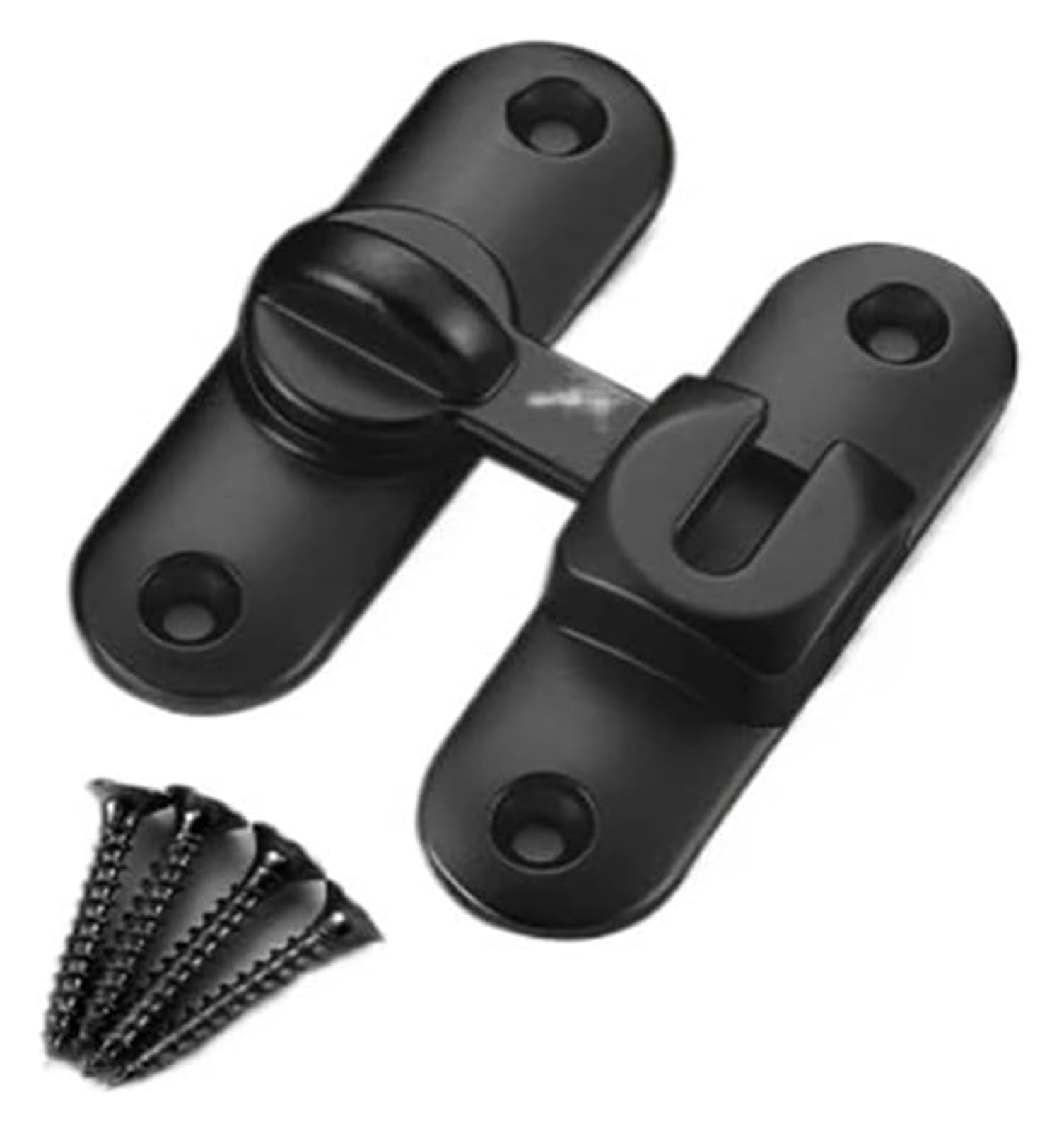 Door Lock Bolt, Zinc Alloy Door Lock Slide Gate Latch Bolt Right Angle Sliding Hardware Multicolor(Black,2PCS)