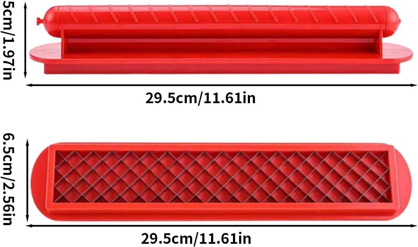 Hotdog Slicer, Hot Dog Cross Cutter, Sausage Cutter, Stainless Steel Ham Cutter Slicer, Lightweight Portable Hotdog BBQ Grilling Kitchen Tool for BBQ Outdoor Camping Grill Kitchen, Red