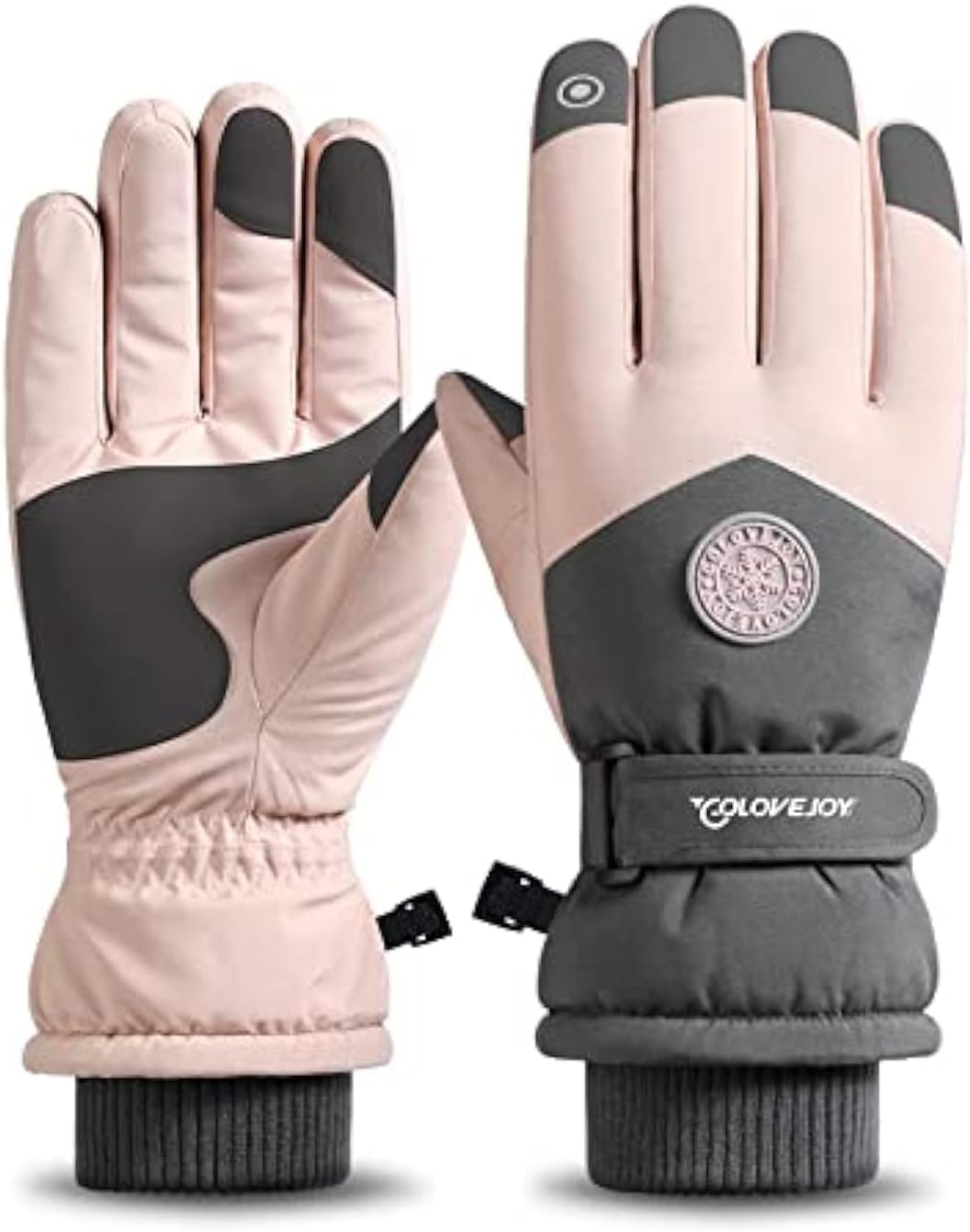 2 pair Waterproof Ski Snow Gloves for Men Women & Youth Windproof Winter Warm Glove for Skiing, Snowboarding, Snowmobile, Ice Scraping, Touch Screen Hand Warming Gloves Cold Weather Ski Trip Essentia