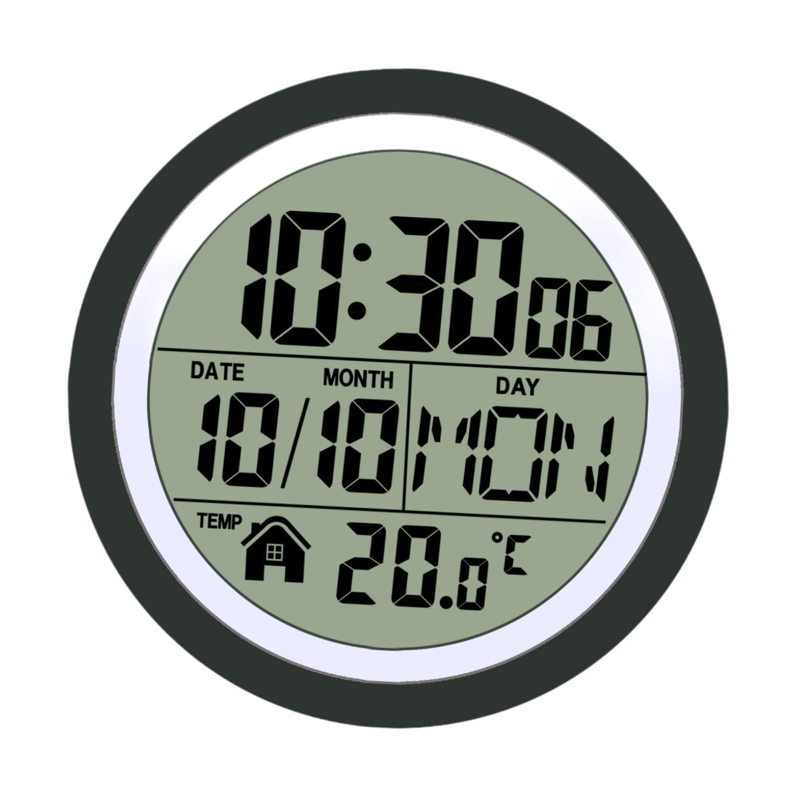 Sharplace wasserdichte Badezimmer-Uhr Mini Badezimmeruhr mit Silikagel Saugnäpfe zum Aufhängen, Funk-Badezimmeruhr, Küchenuhr, Baduhr, Quarz-Uhrwerk, feuchtigkeitsabweisend, 145 x 65 mm Schwarz