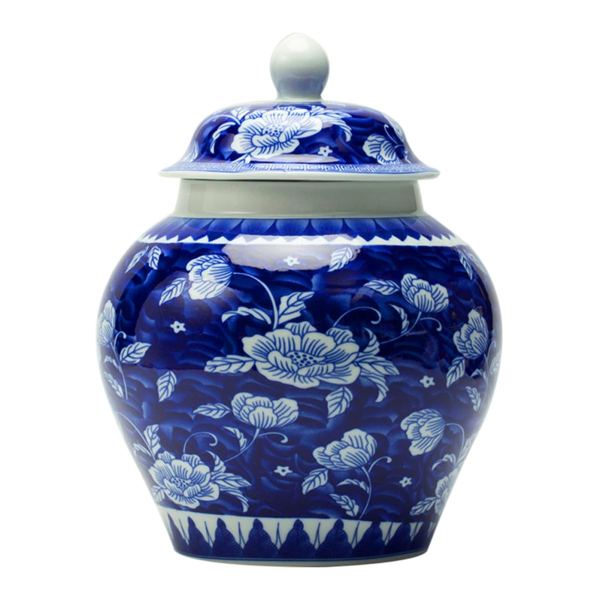 TOPBATHY Tarro de Cerámica Azul y Blanco 900ml Cierre para Cocina