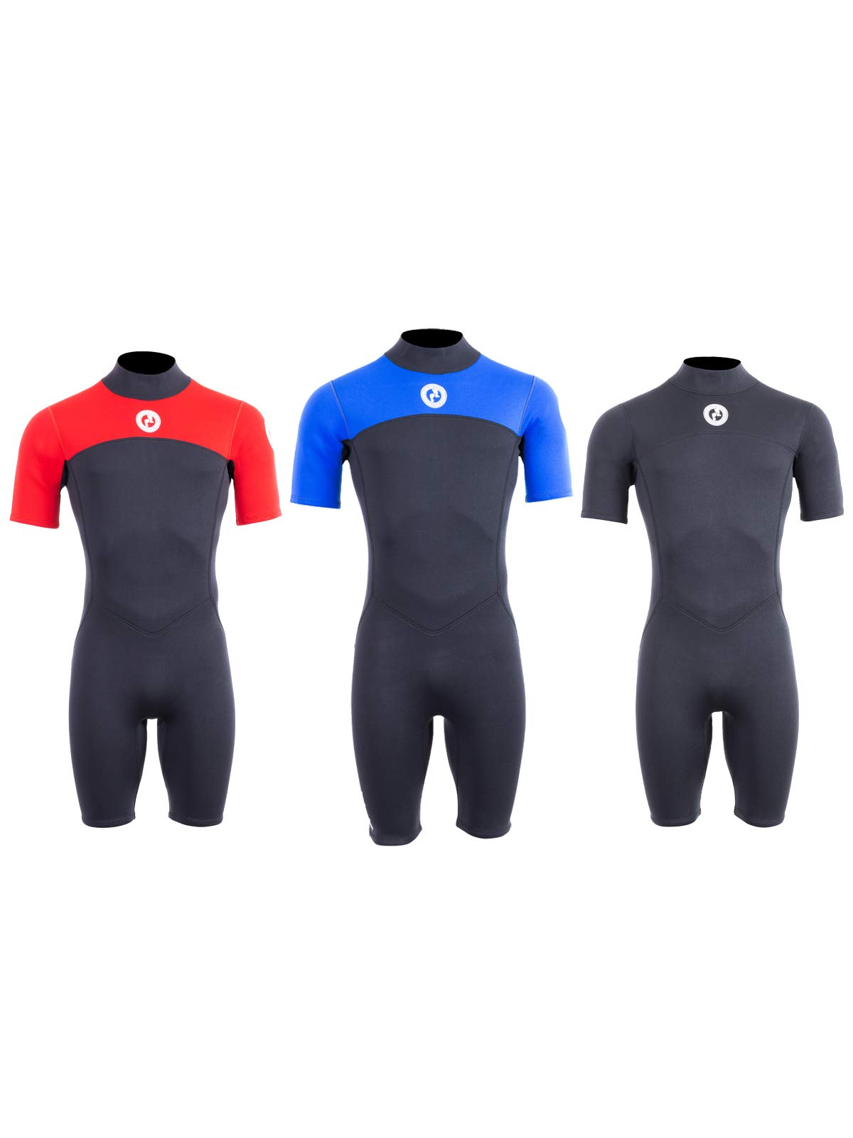 Two Bare Feet Men's Thunderclap 2.5mm Summer Shorty Neoprene Wetsuit - Ideal for Surfing, Swimming & Watersports - Lightweight, Flexible & Durable Design (X-Large, Red/Black)