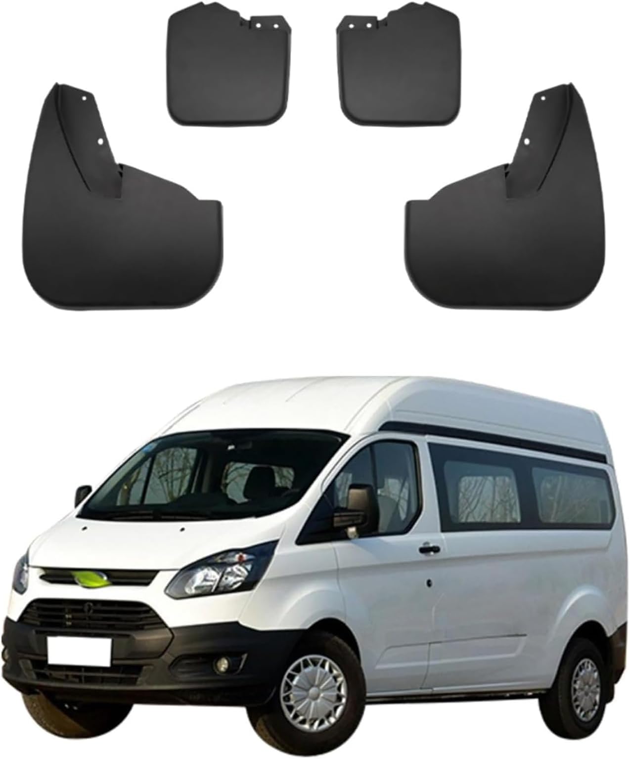 4PCS Car Mud Flaps for Ford Transit Tourneo Custom 2012 2013-2023, All-Weather Front Rear Tire Mudflaps Set Anti-Slip Fender Splash Guard Protectors Exterior Accessories