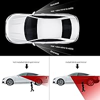 Vista 5 de Xotic Tech - Espejo de punto ciego, 5 pulgadas, marco rombo HD, de vidrio, convexo, ajustable, gran angular, espejo retrovisor, universal