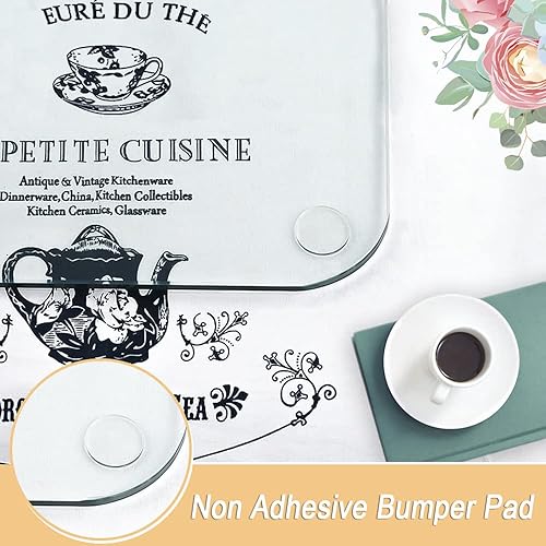 Miniatura 3 de Protector de mesa de vidrio suave transparente de alta calidad, antideslizante y arañazos para mesa de cristal, almohadillas de goma no adhesivas