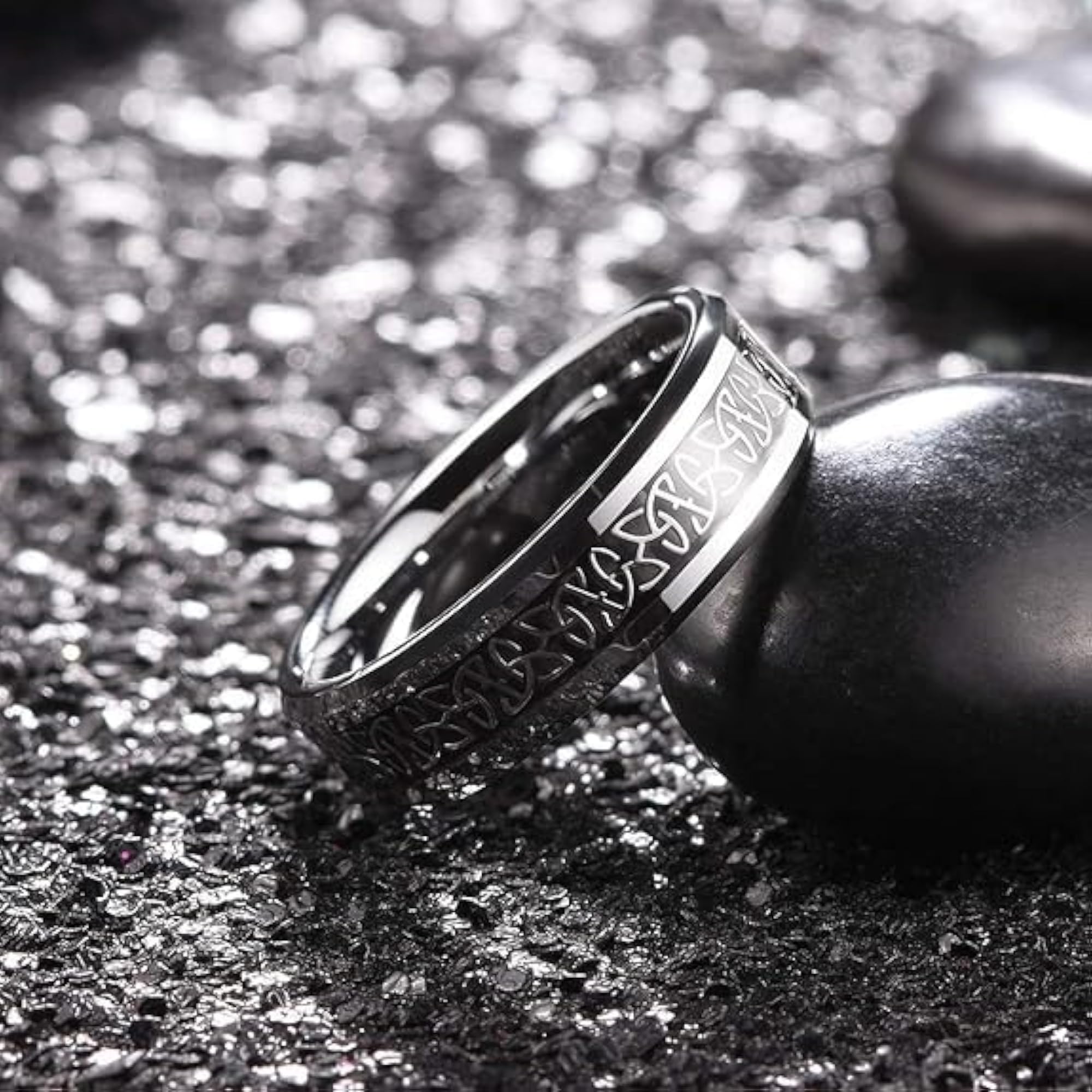 Stylish Silver Rings for Men, Blue Accent