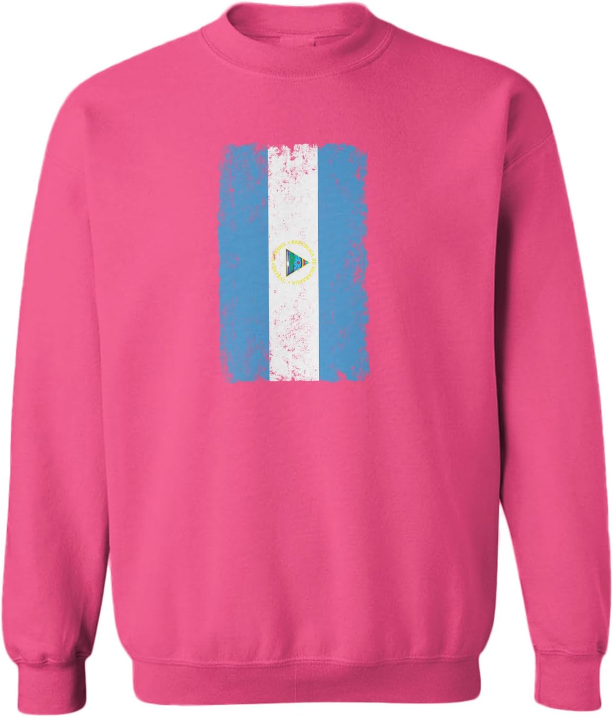Tcombo Big Distressed Nicaragua Flag Country Toddler Fleece Crewneck Sweater