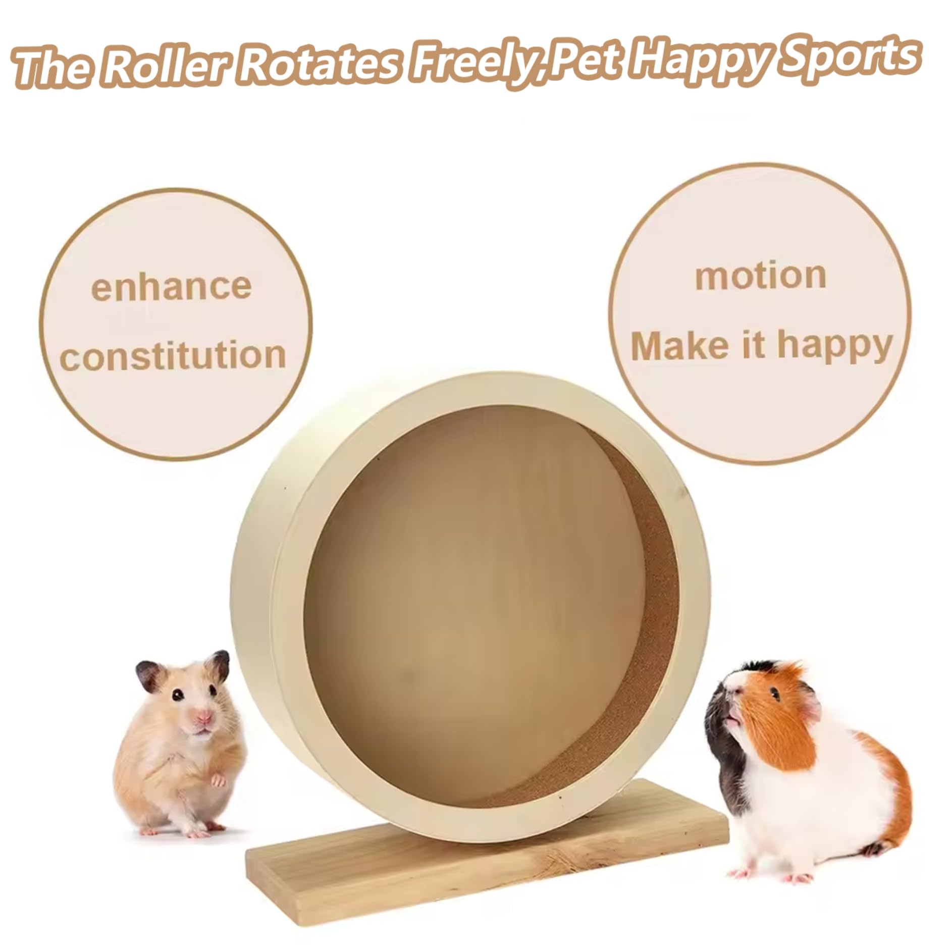 Hamster Wheel 6 Inch Waterproof Moistureproof Stable Wooden Silent Hamster Wheel for Dwarf Hamsters, Gerbil Rat, Small Animals