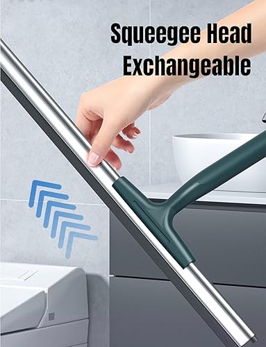 Miniatura 5 de Hommody Escoba de goma para piso, escoba de goma de 20 pulgadas con encaje de 13 pulgadas, mango largo máximo de 60 pulgadas, escoba mágica para