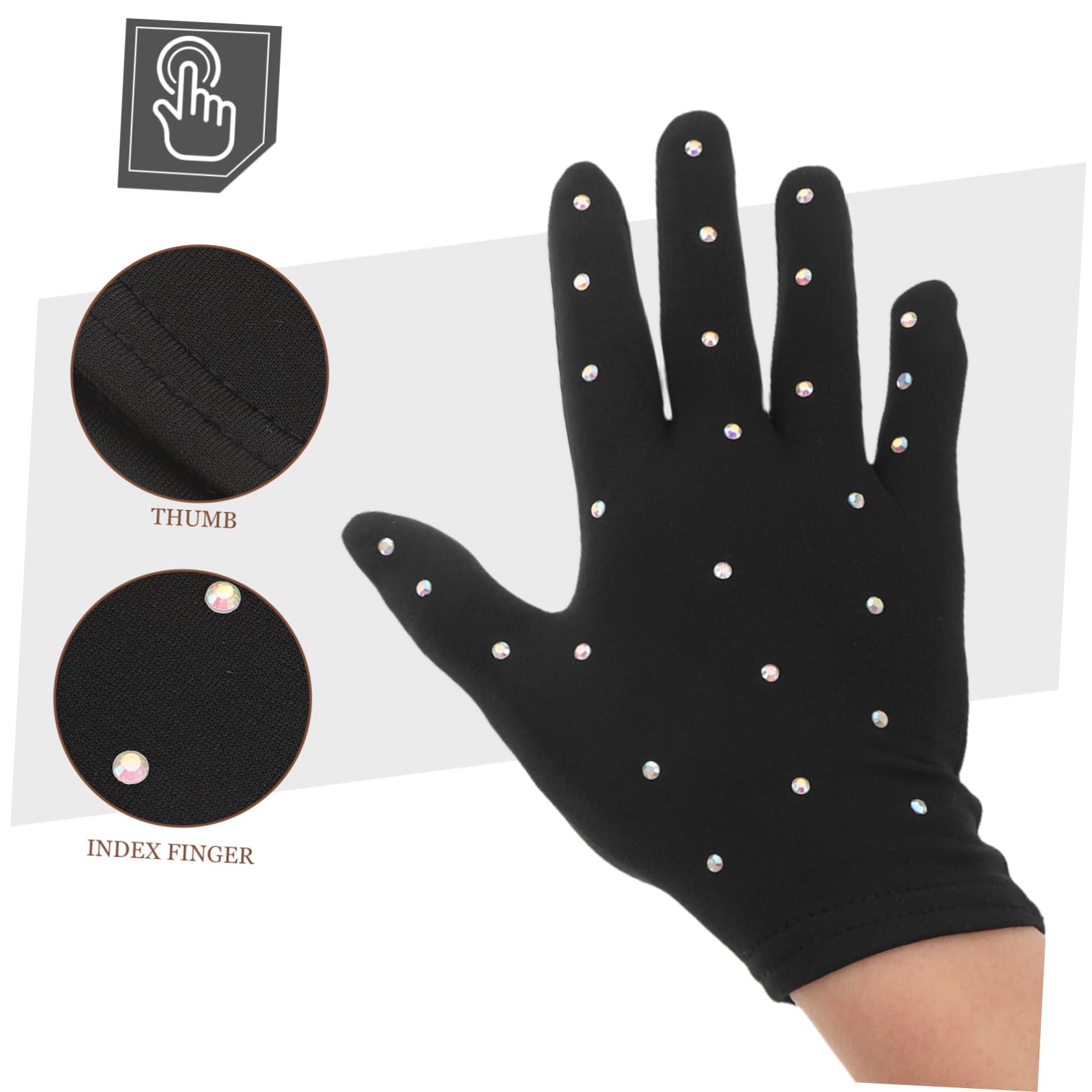 Gatuida 5paare Eiskunstlauf-Handschuhe Für Performance Und Dekoration Atmungsaktive Design-Handschuhe Mit Strass Für Mädchen Und Erwachsene Für Bühnenauftritte Und Partys