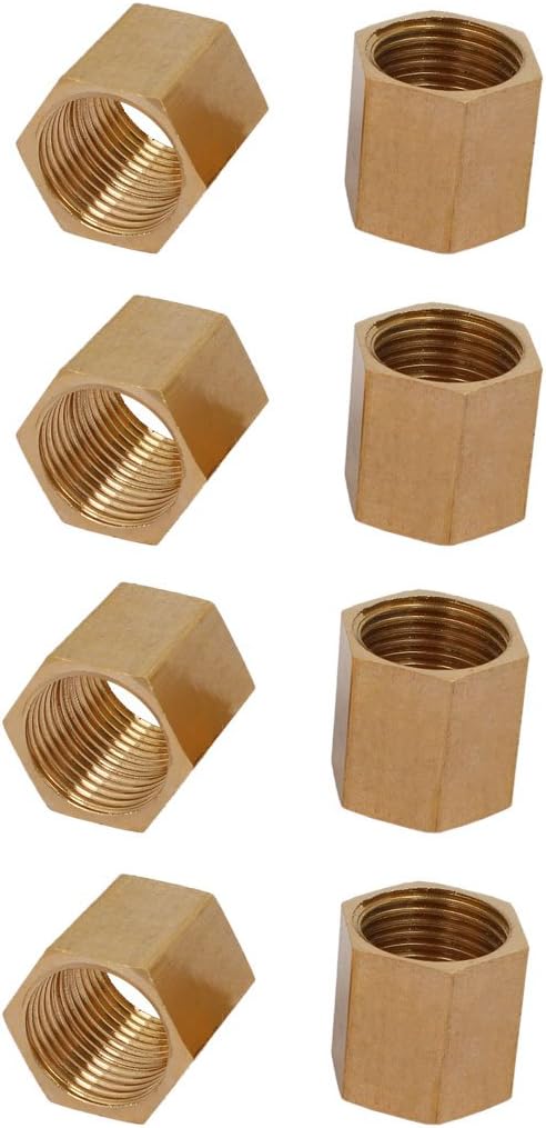 1/2BSP Female Power Tool Thread Brass Pipe Fitting Straight Hex Rod Coupling Nut 8pcs Model:73as429qo165