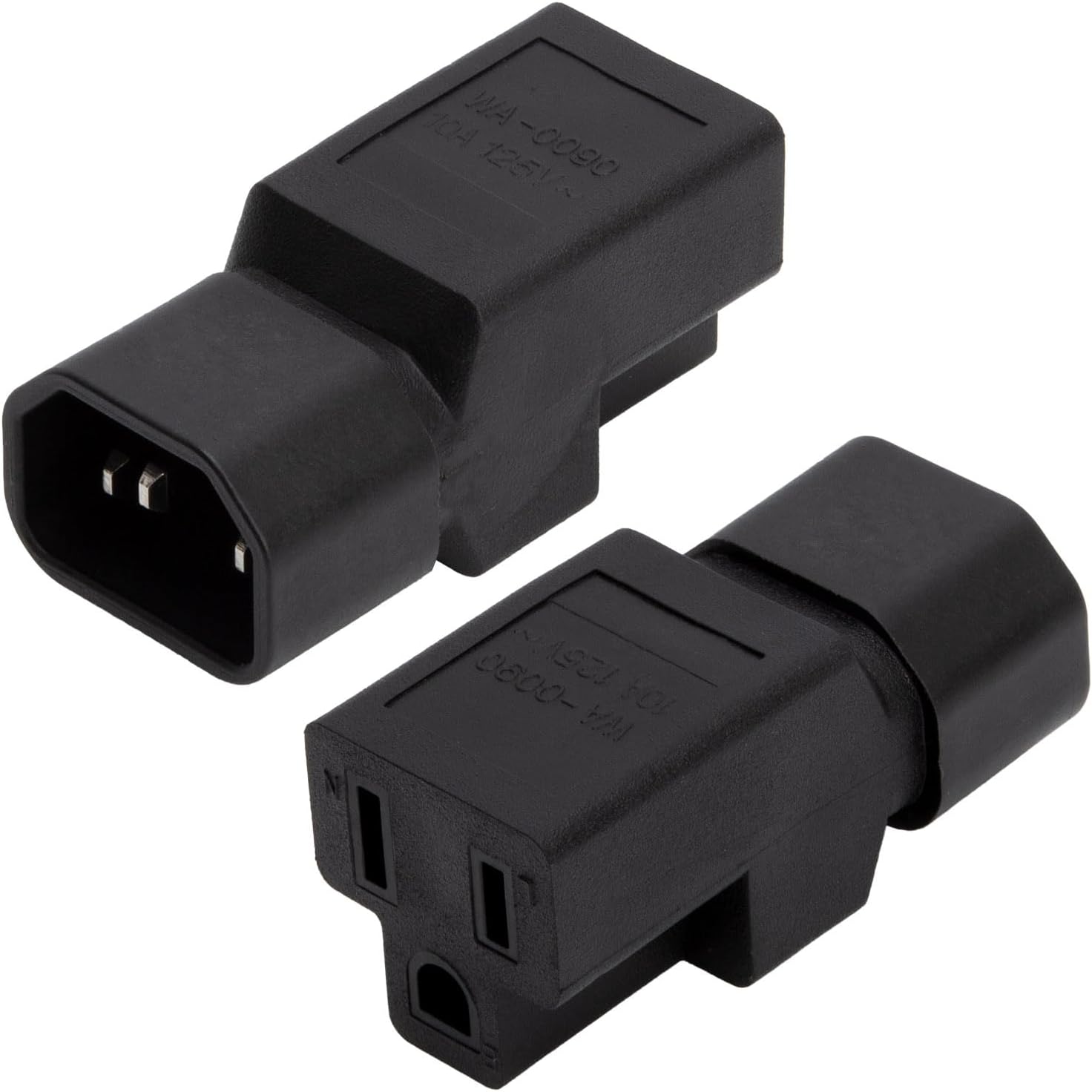 2 Pack C14 to Nema 5-15R Adapter