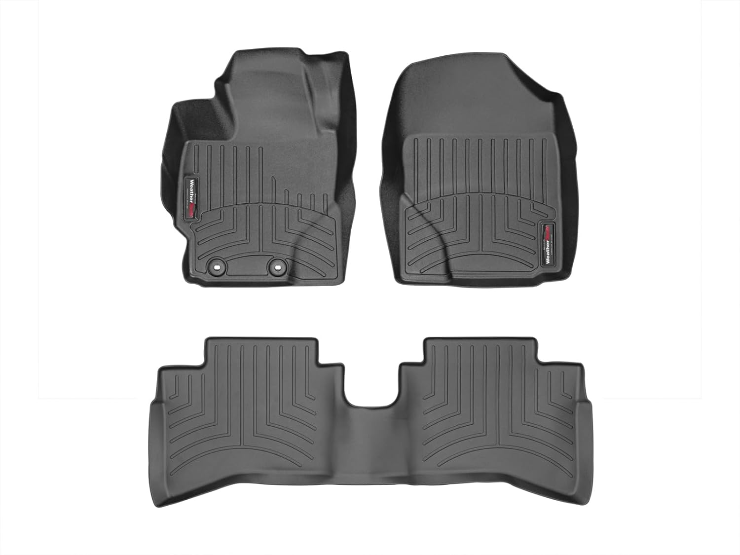 WeatherTech Custom Fit FloorLiners for Toyota Prius C - 1st & 2nd Row (44418-1-3), Black