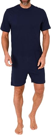 Normann Care Mens Alzheimers Clothing Nursing Jumpsuit Pajama short sleeve with zipper at back