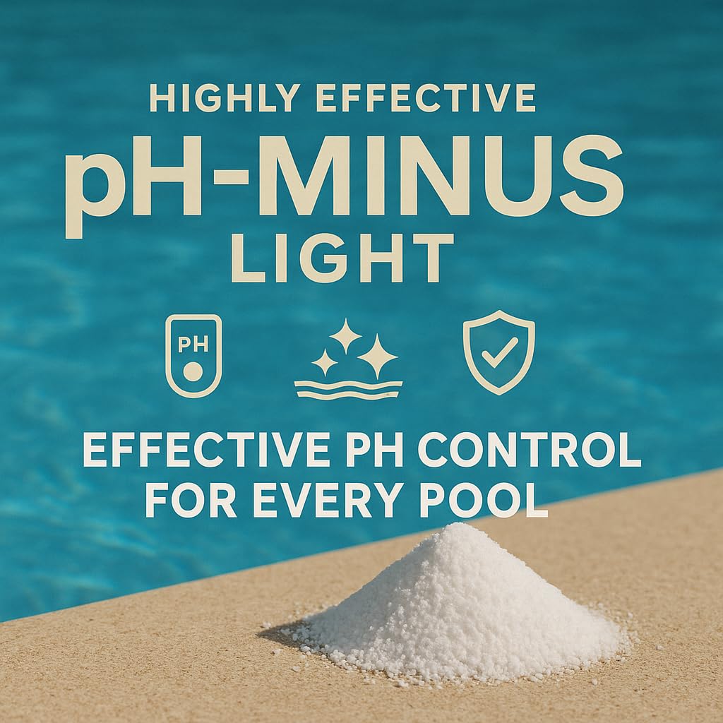 Granulés pH Minus Light 10 kg dans Un Seau - Réduit Le pH de la Piscine - Produit d'entretien de l'eau pour Une Eau cristalline - Idéal pour Tous Les Types de piscines